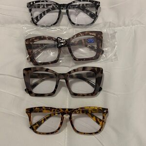 Stylish Tortoiseshell and Black Square Glasses Set
